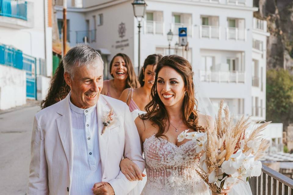 Father and bride coast wedding