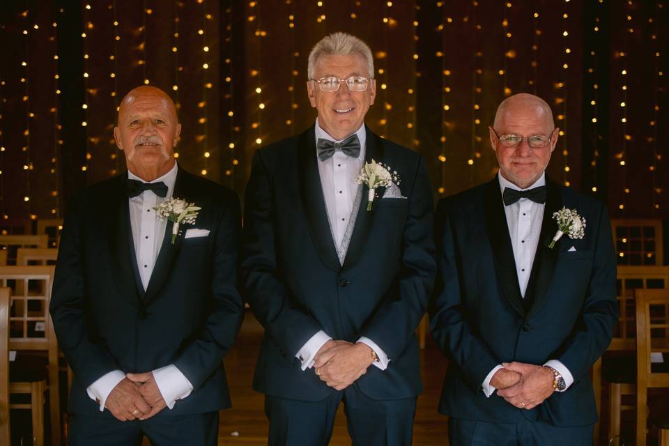 Groom and the best men ready a