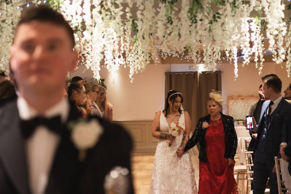 Groom waiting for his bride