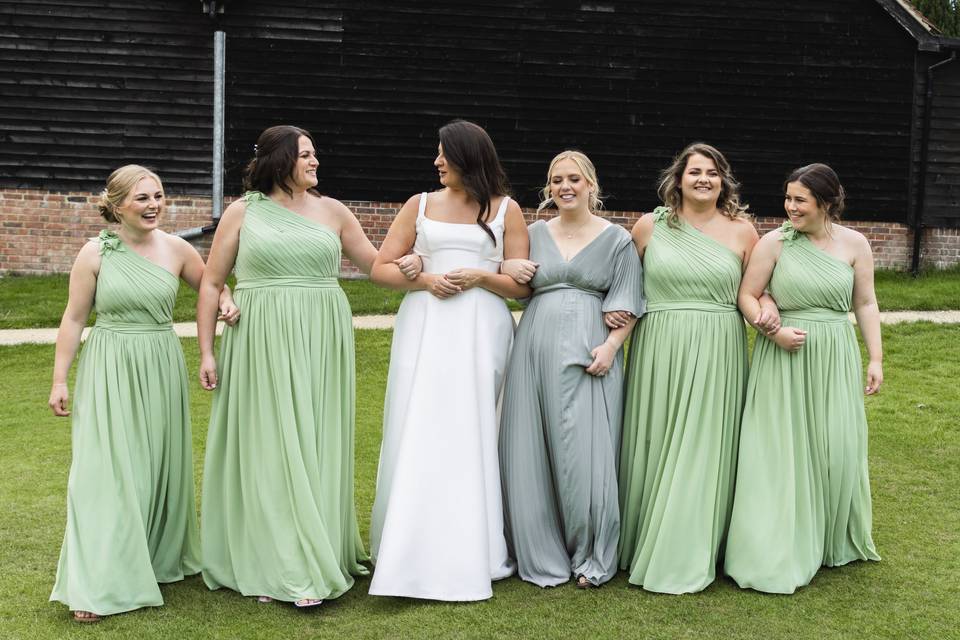 Bride and Bridesmaids