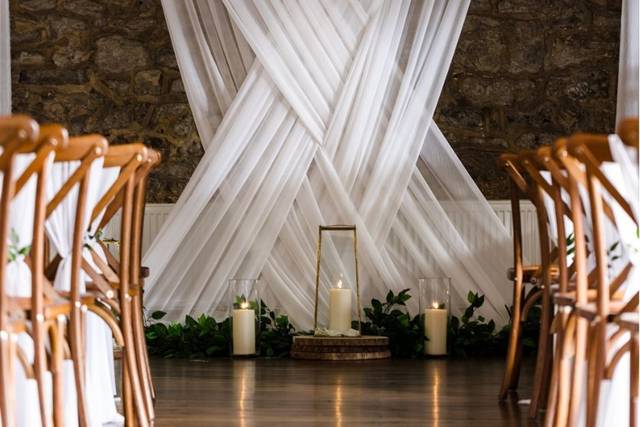 White drapes