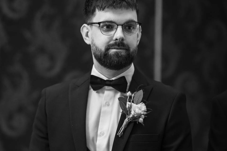 Groom waits for the bride