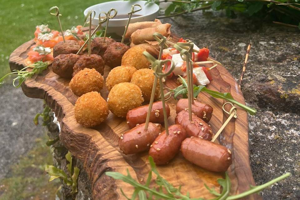 Canapes in the garden
