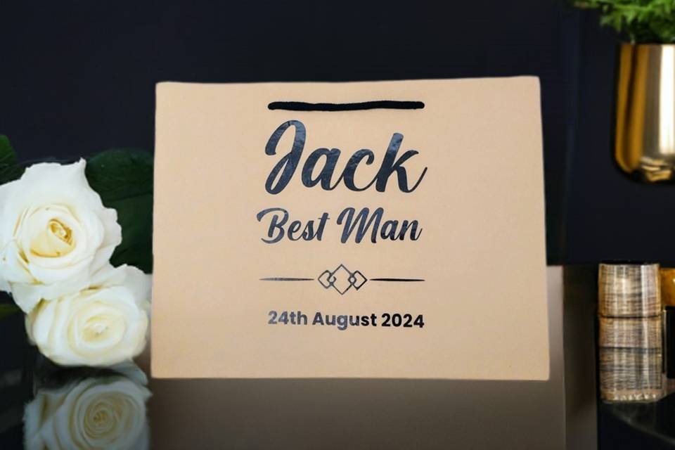 Natural best man gift bag