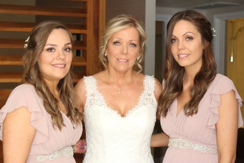 Bride and bridesmaids