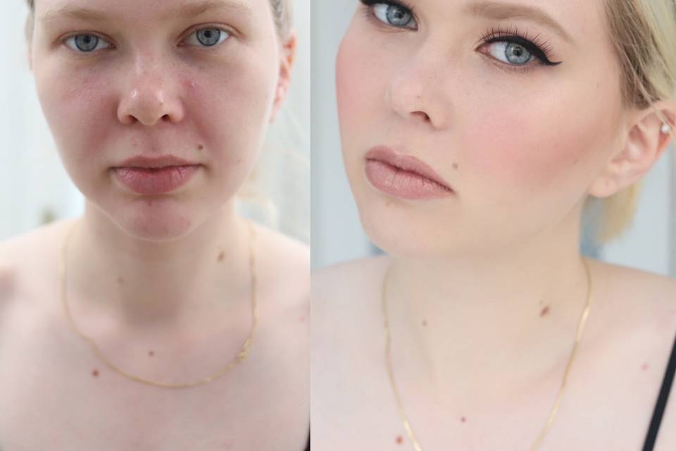 Before and after makeup