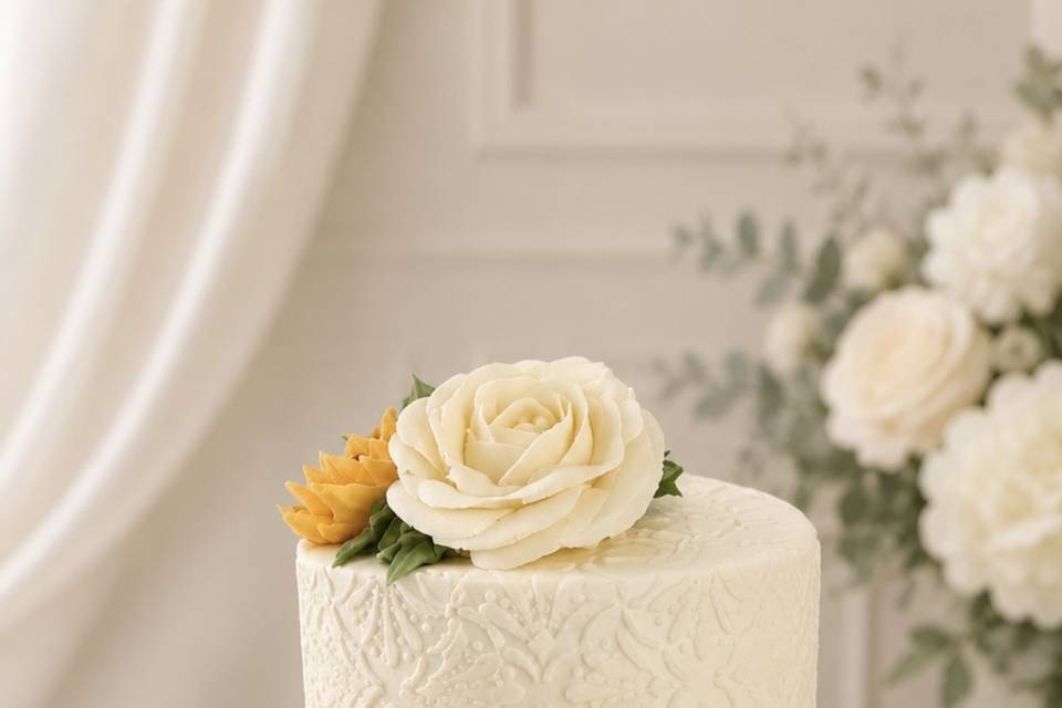 Sunflower themed 2 tier cake