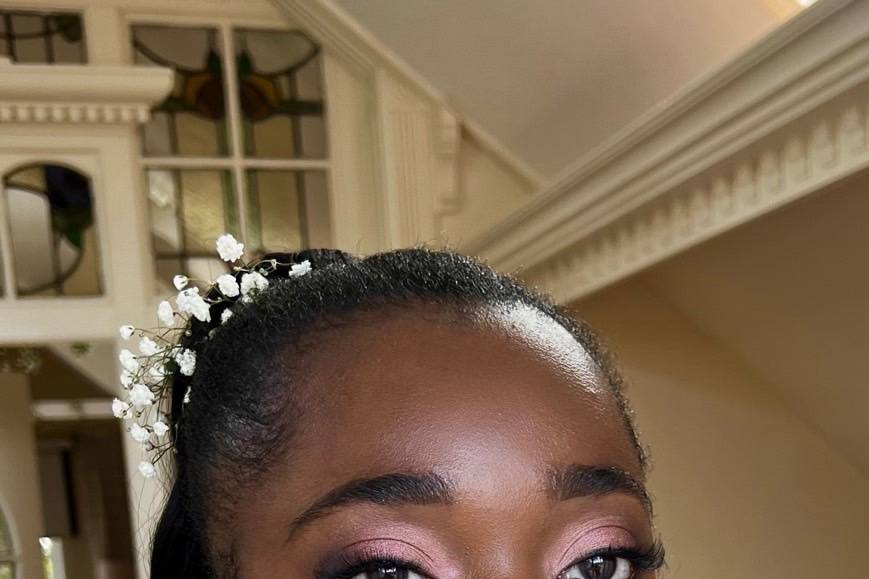 Pinky eyes bridesmaid makeup