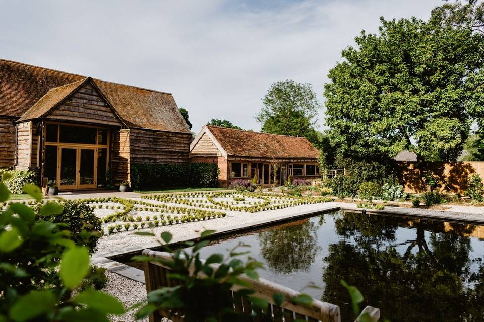 Barn formal garden view