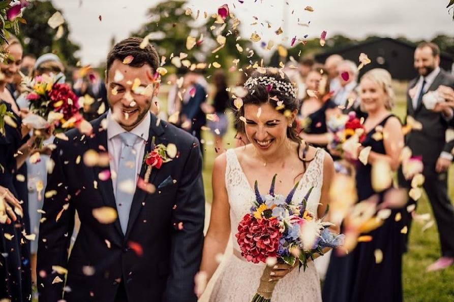 Real Wedding Confetti Shot