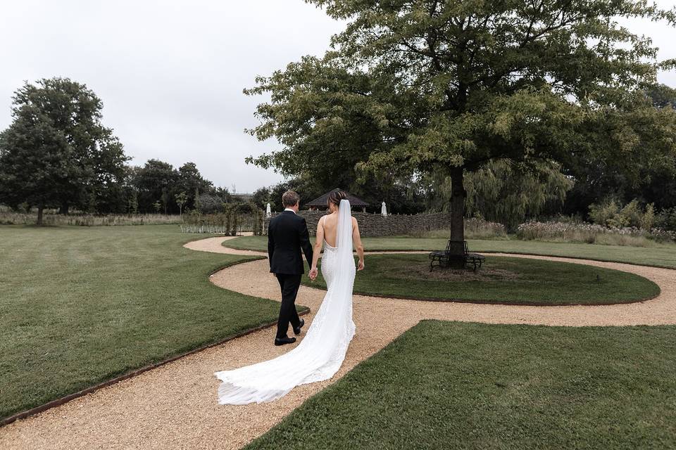 Bride and Groom Outdoors