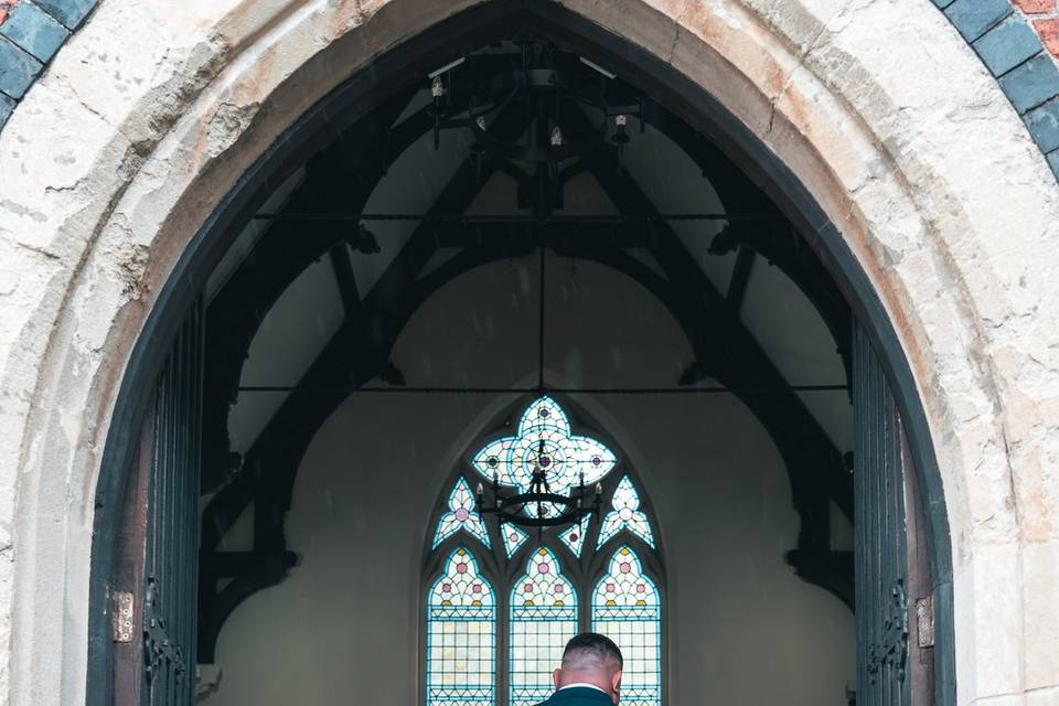 Stainedglass window wedding