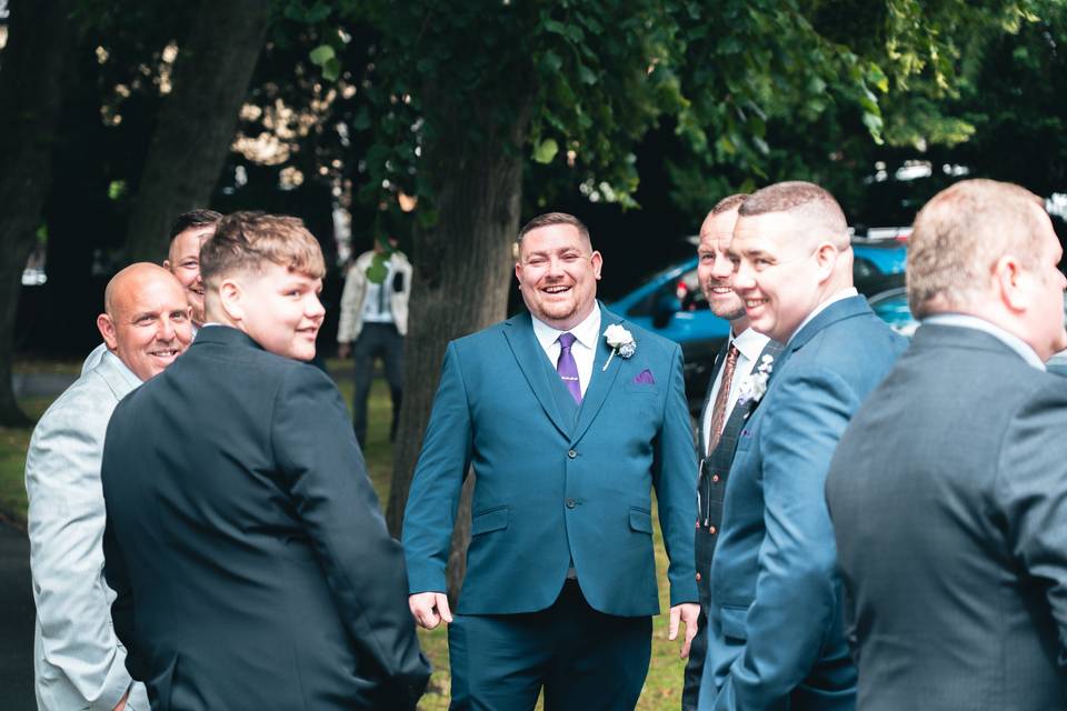 The boys having a laugh at the