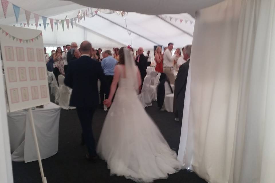 Large Marquee Bride and Groom Entrance