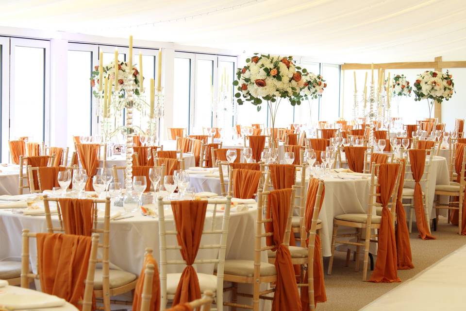 Hot Orange Chair Sashes