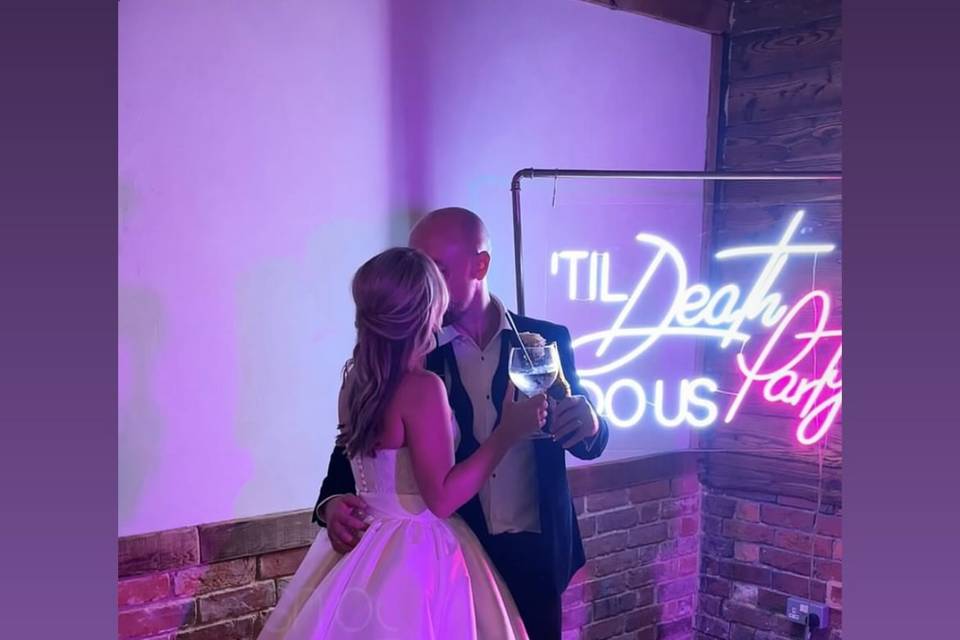 TIL death do us party neon