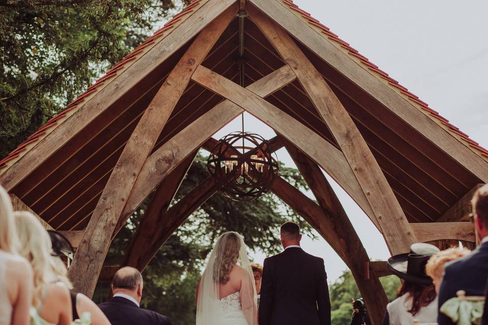 Woodland pavilion ceremony