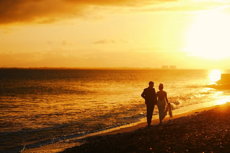 The Beach at sunset