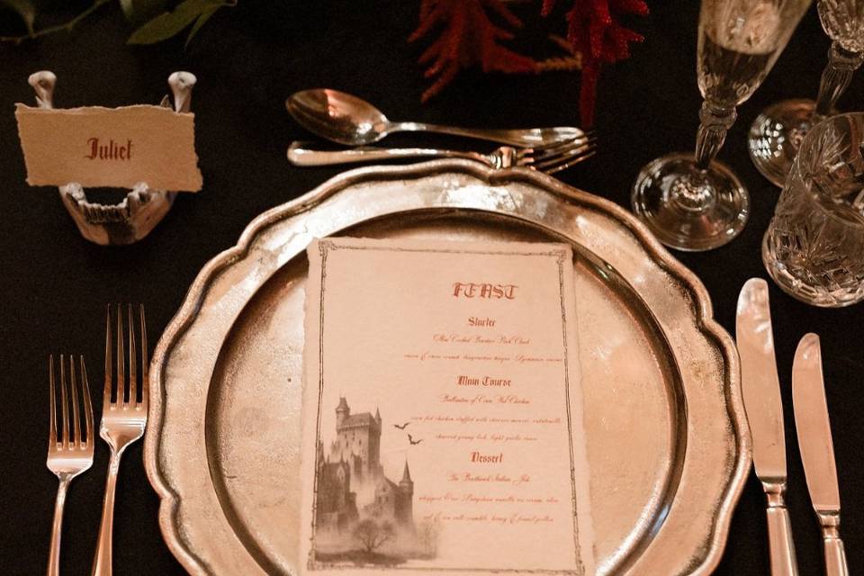 Vintage Vampire menus