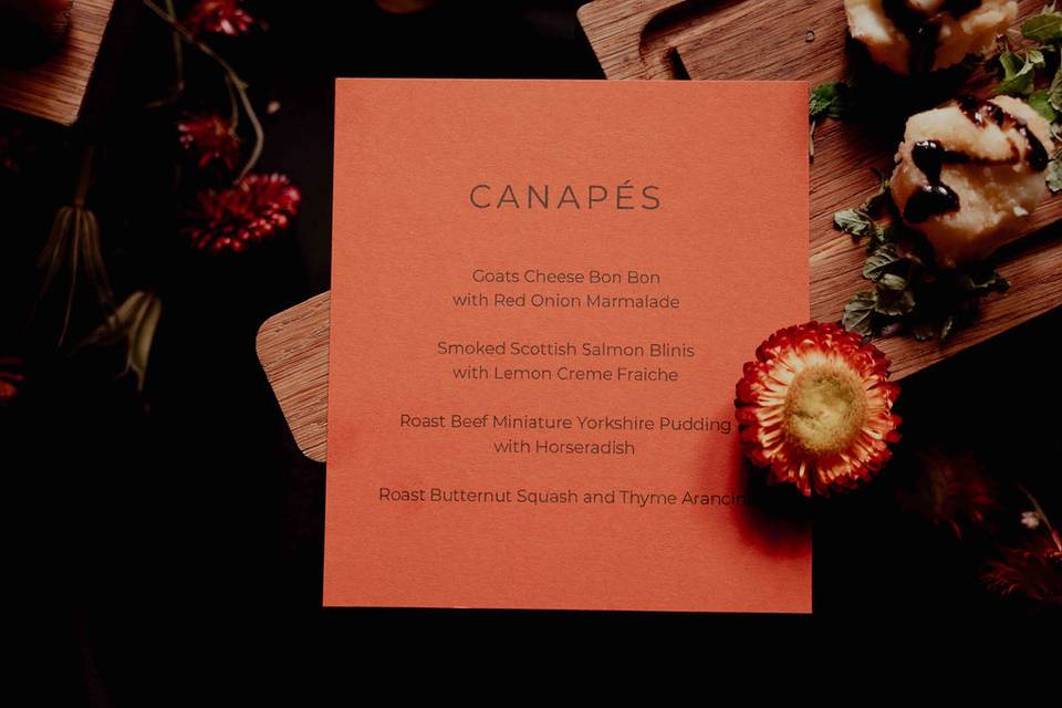 Canape menu