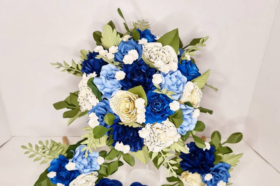 Paper Flower Bouquet Blue