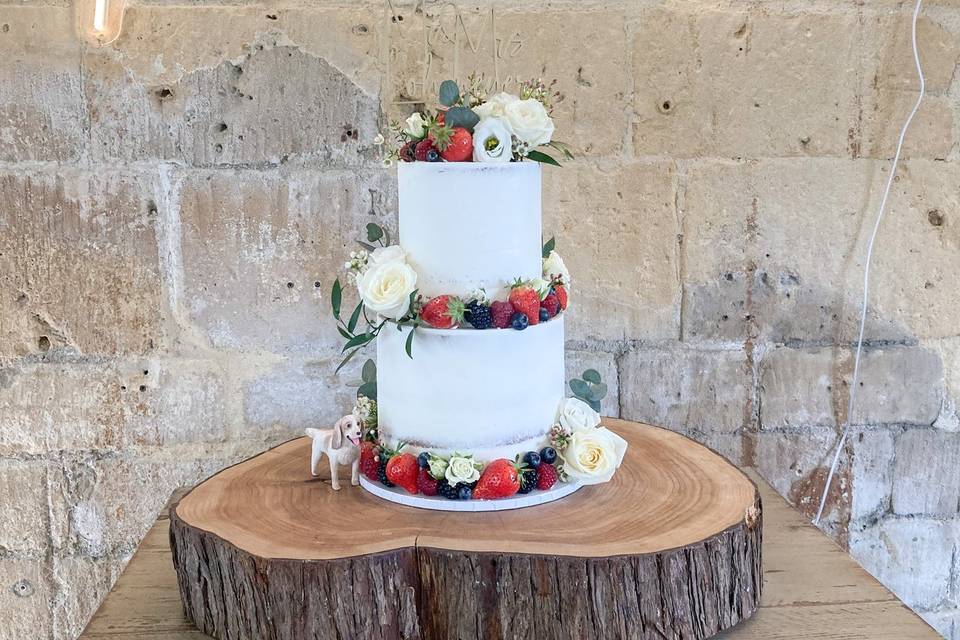 Semi-naked with fruit cake