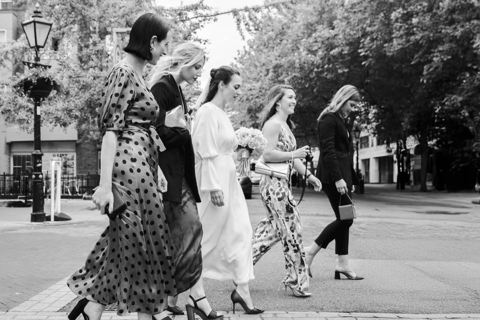 Strutting to the reception