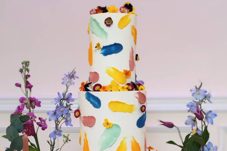 Bright & Colourful Fower Cake