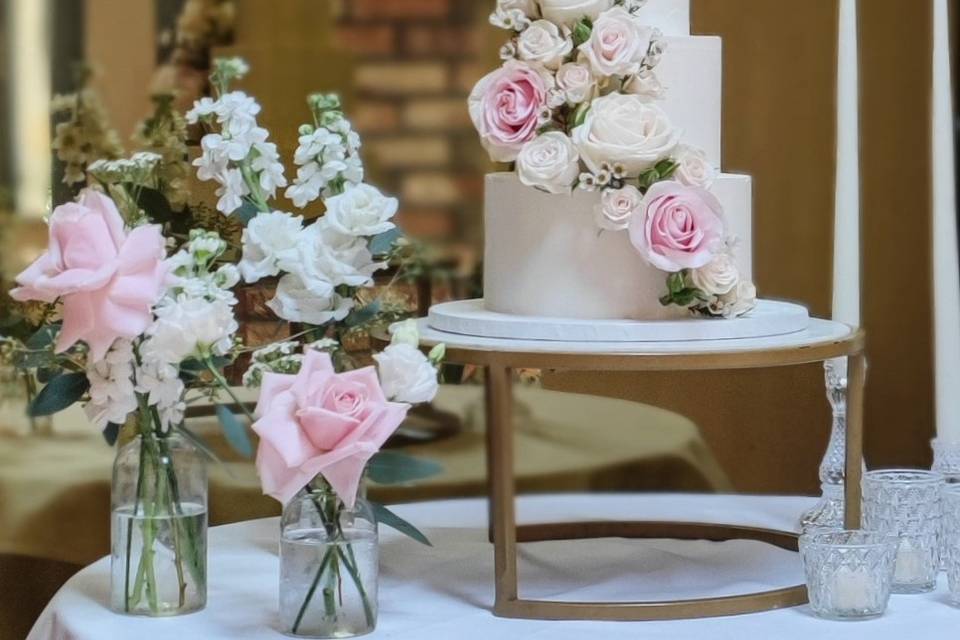Cascade Flower Wedding Cake