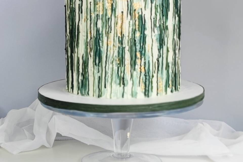 Green Textured & Leafy Cake