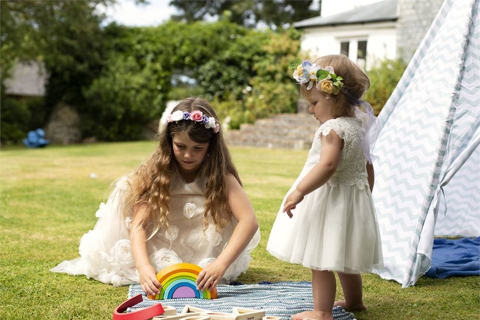 Wedding guests having fun