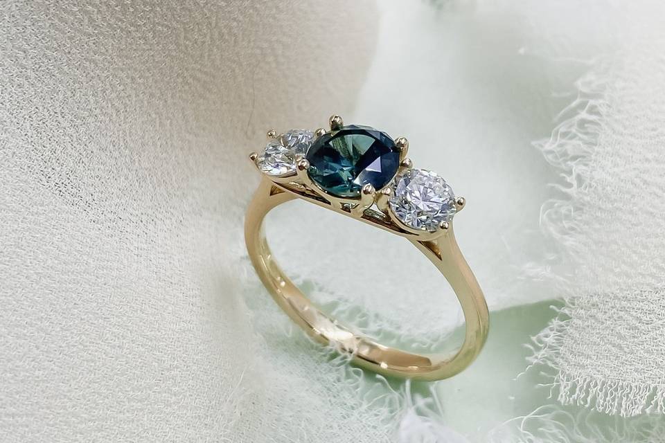 Sapphire & Diamond Engagement