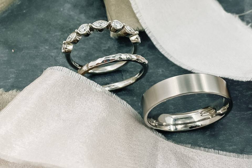 Shaped Diamond Wedding Rings