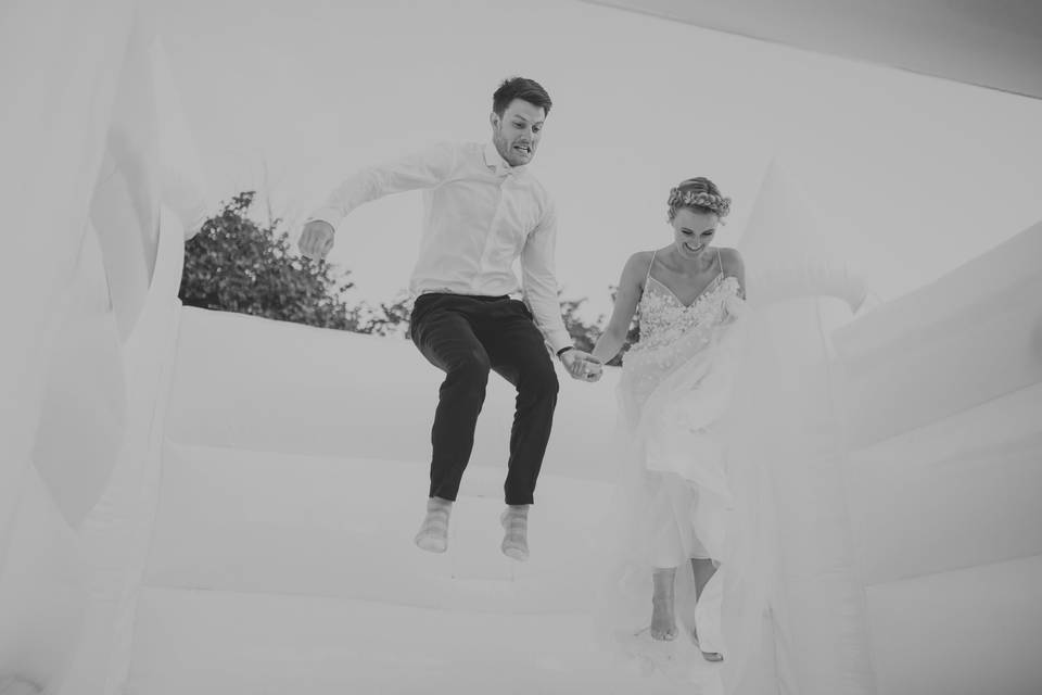 Bouncy castle in black and white - Matt Fox Photography