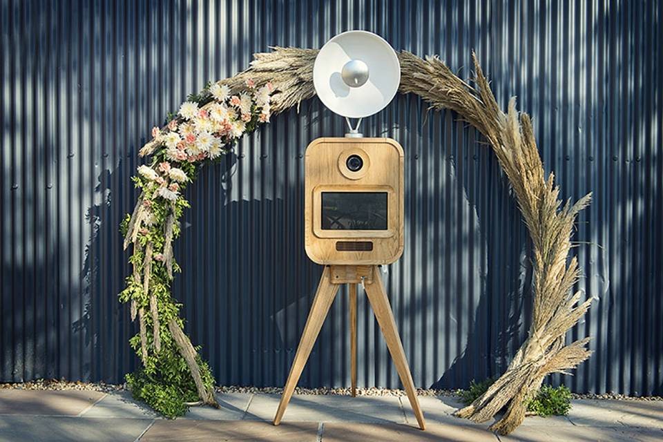 Rustic photo booth setup