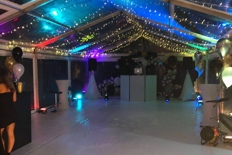 Party marquee with fairy light