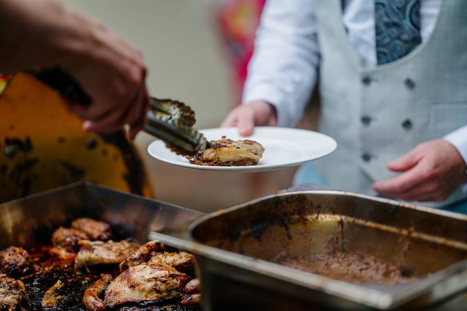Chef serving