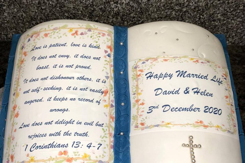 Bible wedding cake