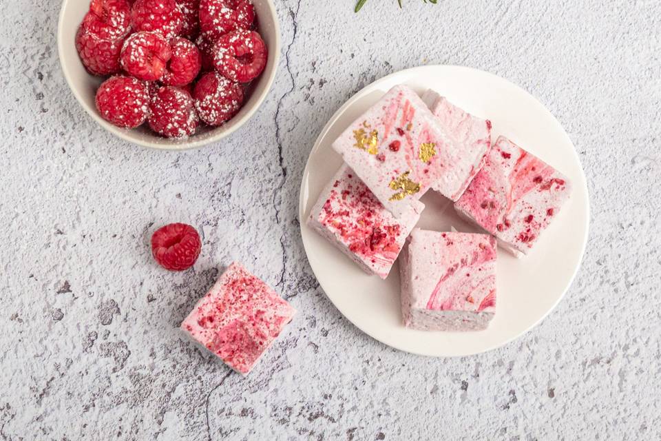 Raspberry mallows