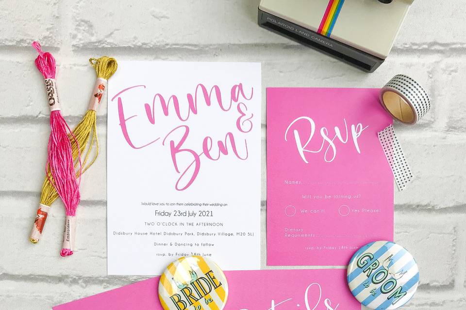 Bright invitation suite