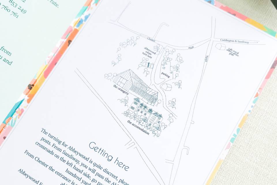 Vibrant Wedding Booklet Map