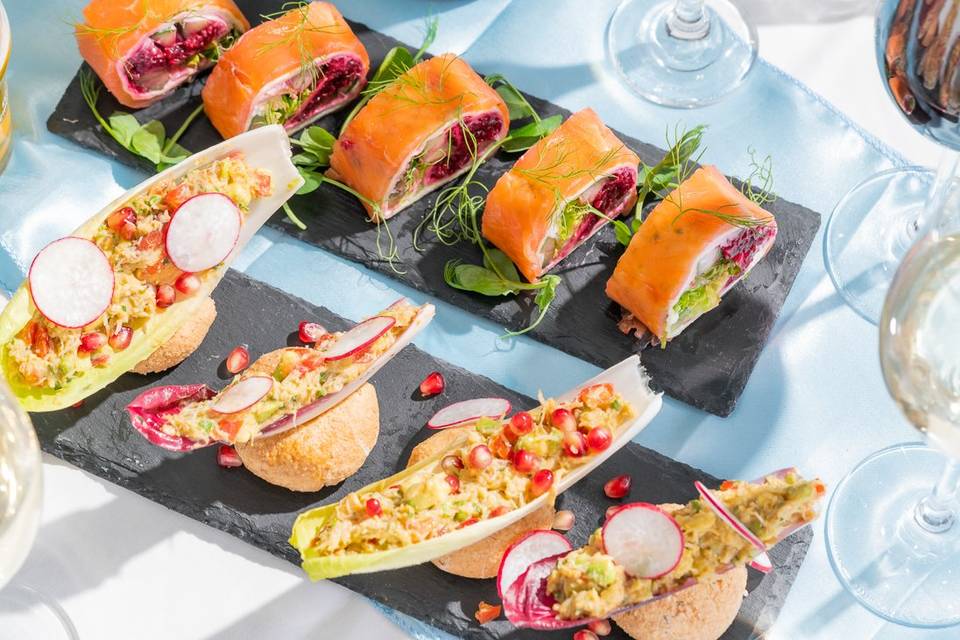 Wedding catering canapes