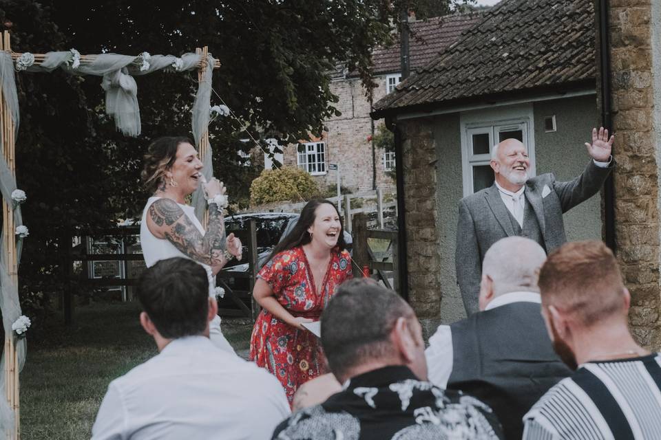 A ceremony full of laughs