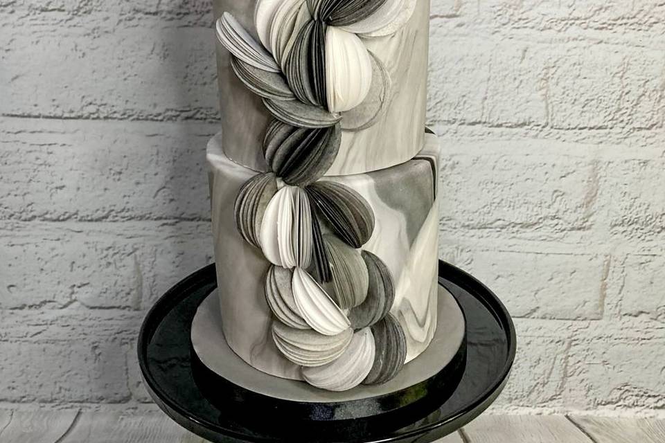 Grey wafer paper cake