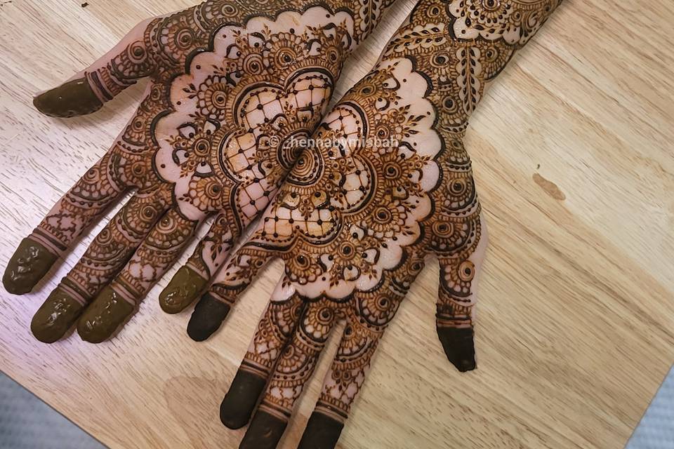 3 qtrs length bridal henna