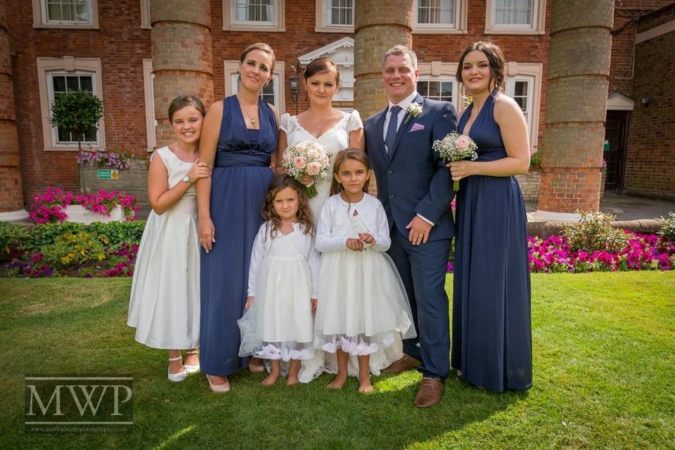 Couple with members of the wedding party - Mark Wheeler Photography