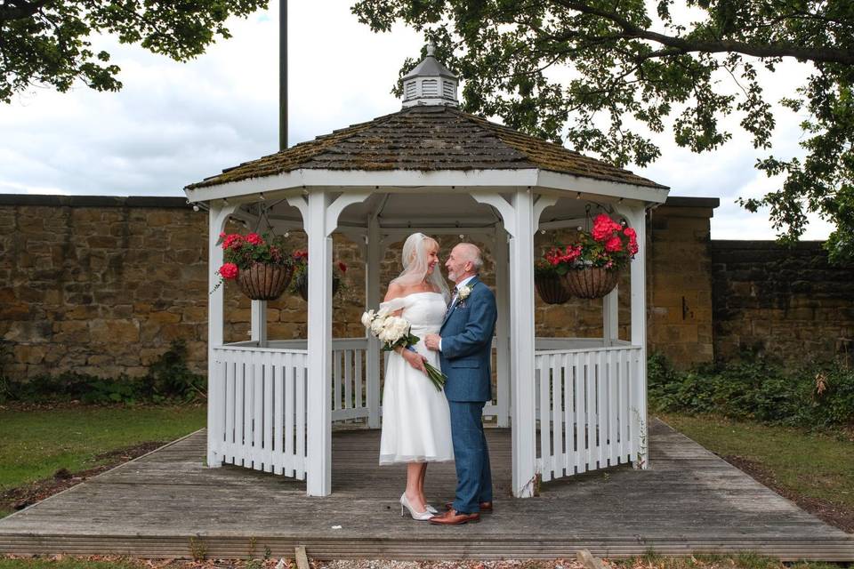Couple at gazebo