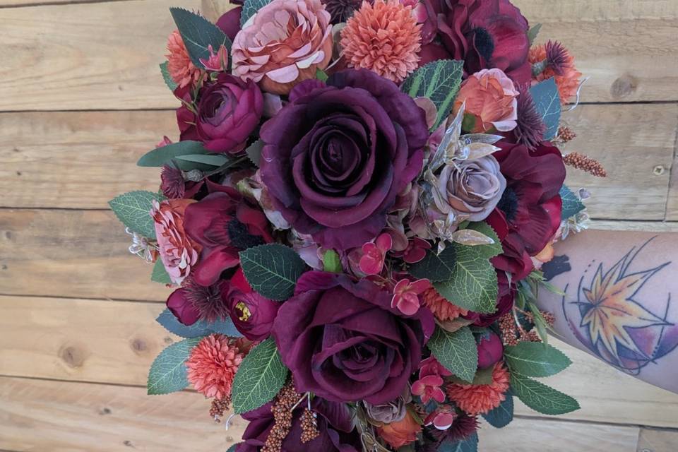 Faux Cascading Bouquet