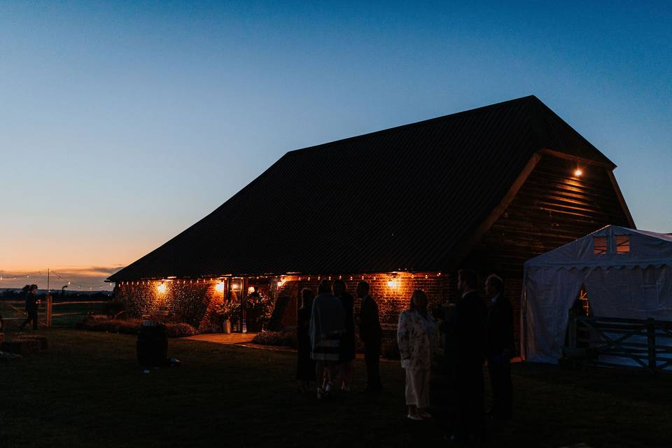 Chidham Barn at night