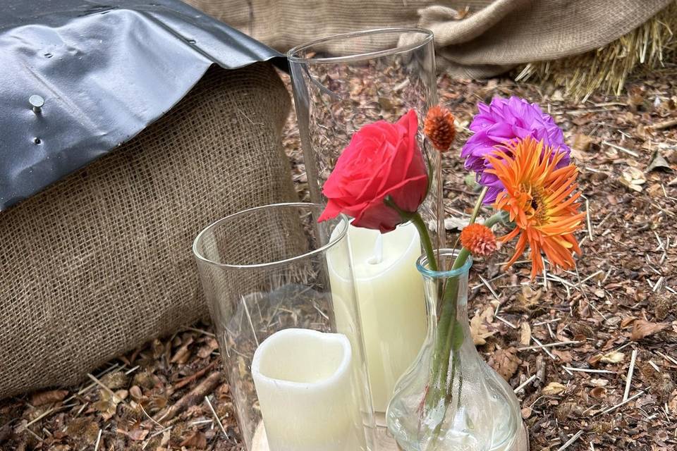 Vases with candles